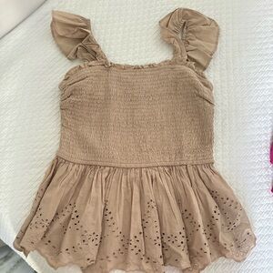 Flutter sleeve Cream Top